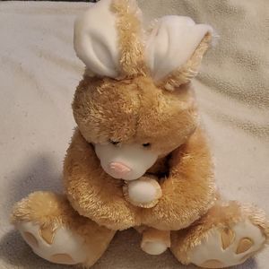 cream white teddy plush rabbit